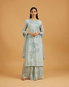 Exquisite Light Blue Palazzo Suit